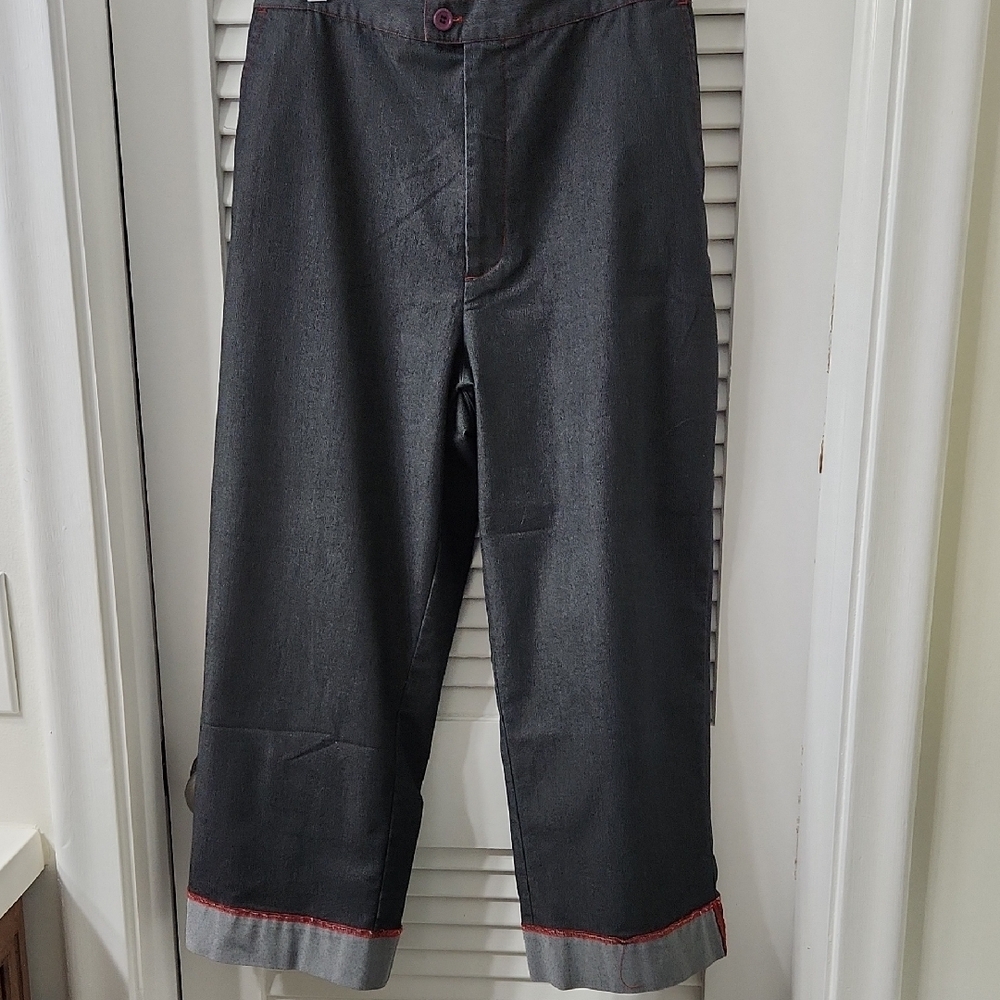 Chico's Black Pants with Red Stitching